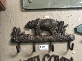 Wrought Iron Bear Coat Hooks