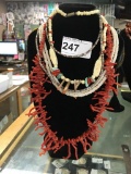 Coral, Puka Shell, Shell Circle Beads Necklaces