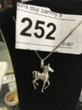 Sterling Silver Horse Necklace 22