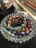 4 Strands - Blue, Red, Pink & Lt Blue Cloisonne