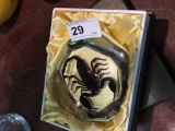 Black Scorpion Paperweight in Gift Box