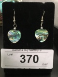 Sterling Heart Abalone Earrings