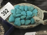 Turquoise Colored Heart Stone Beads