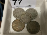 5 Buffalo Nickels w/ Full Dates