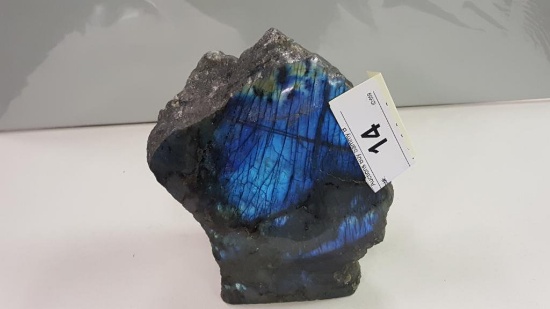 Blue Rainbow Polished Rock 6" Tall