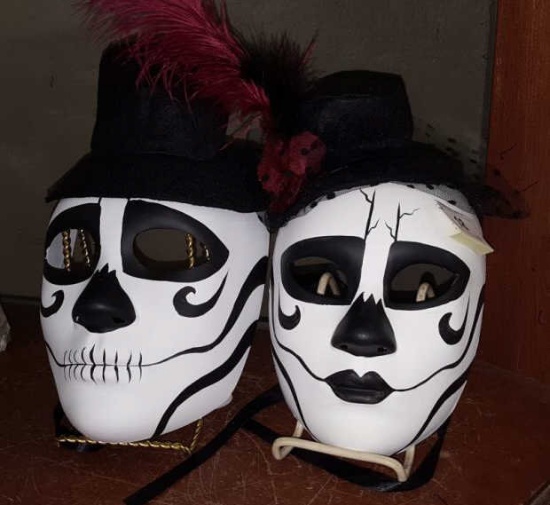 His and Hers Skelton Party Masks
