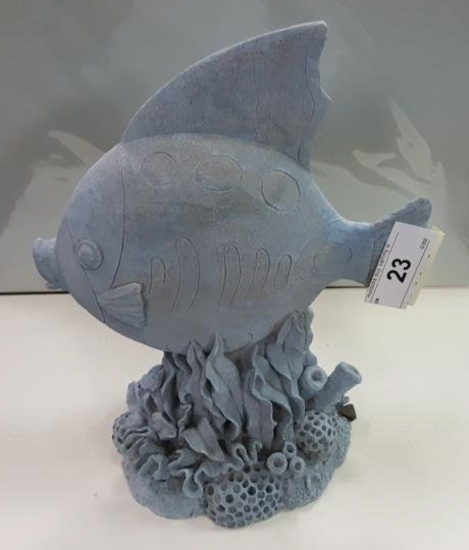 Resin Yard Art Fish Fountain   12" Tall