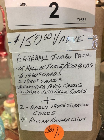 Baseball Card Jumbo Pack-$150 Value