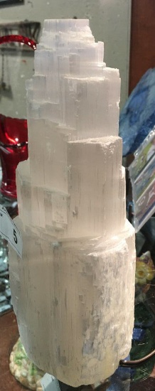 Selenite Cathedral Showpiece-10" Tall w/ Light