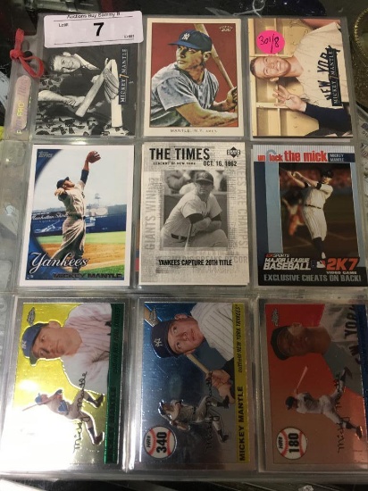 30 Baseball Collector Cards: Ruth, Mantle, Jeter,