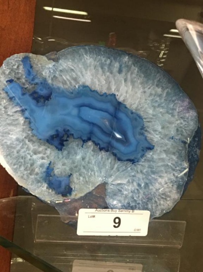 Blue Polished Agate Stone-9" Across