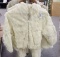 White Fur Jacket Zip Up  Seam Out Back Shoulder &