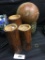 Large Wood Sphere & Candle Holder