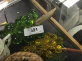 2 Glass Marble Grapes