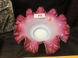 Pink Scalloped Dish-Has Chip