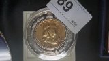 Copper Nickel w/ Gold Plated Inlay Franklin Half
