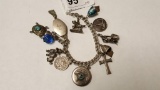 Sterling Charm Bracelet w/ Some Sterling Charms