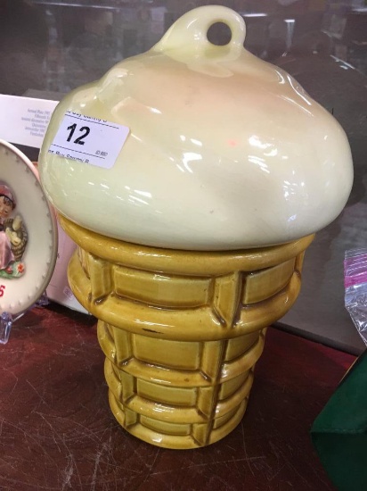 USA Pottery Ice Cream Cone Cookie Jar 12 1/2" Tall