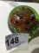 Small Green Glass Paperweight 2 1/4