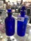 2 Cobalt Bottles w/ Stoppers