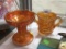 2 Marigold Carnival Glass Pieces - 2 Handle Server