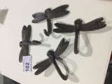 4 Dragon Fly Coat Hooks