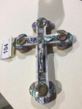 Jerusalem Souvenir Cross w/ Abalone & Stones,