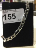 Sterling Silver  Figaro Chain Bracelet  8
