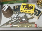 3 Vintage Bars of Soap, Hair Scissors, Clippers,