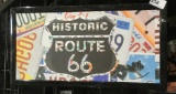 Lighted Historic Route 66 Sign