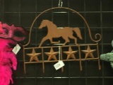 Metal Horse Coat Hooks w/ Stars 15