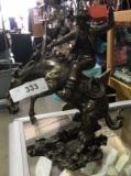 Cast statue of Bronc Rider & horse