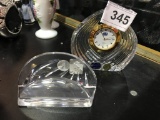 Bohemian Small Crystal Clock and card holder