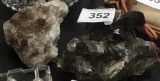 (2) smoky quartz display pieces