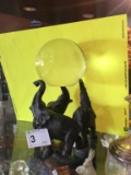 Metal Elephant Stand w/ Glass Ball 7