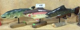 (3) Wooden Fish hand painted Pieces