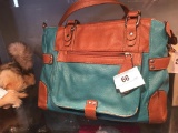 St John's Bay Leather & Teal Purse
