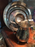 Towle Silverplate Water Pitcher, and other serving