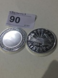 (2) 1 oz  .999 Fine Silver Rounds, Liberty Motif