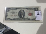 1953 B Red Dot $2.00 Bill