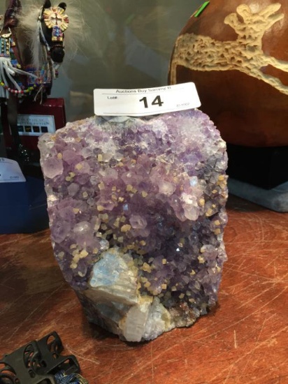 Amethyst Crystal Geode Corner 6" Tall