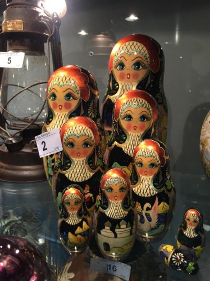Large Russian Nesting Dolls w/ Horse Design