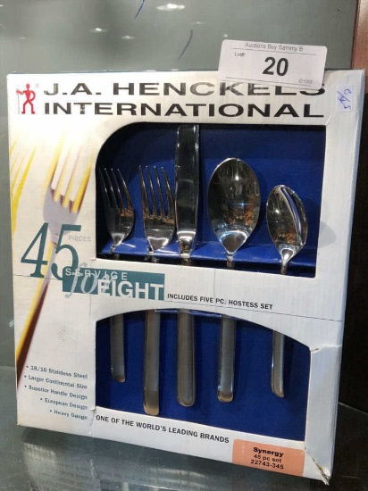 NIB J.A. Henckels 45 Piece Stainless Service for 8