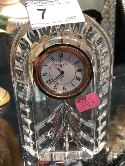 Waterford Table Top Crystal Clock   5 1/4" Tall