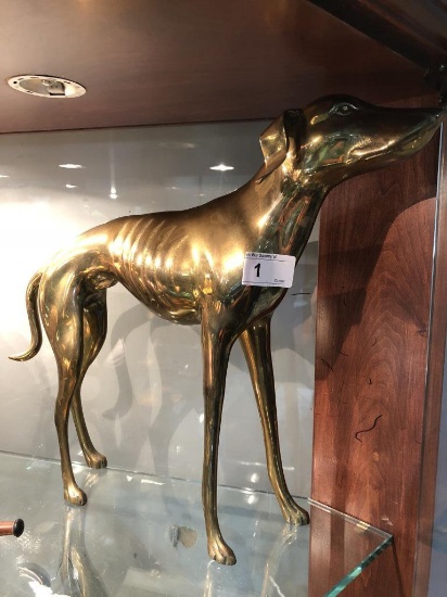 Brass Greyhound Dog 20" long