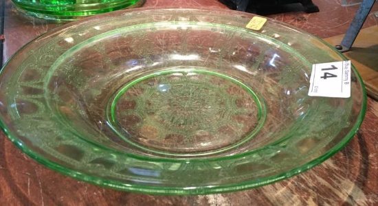 Uranium Green Fluorescence Glass Pattern Bowl