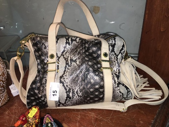 Steve madden purse, snakeskin, leather w/fringe