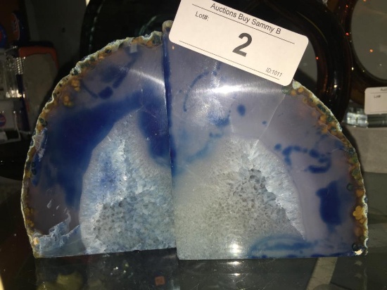 Crystal agate bookends