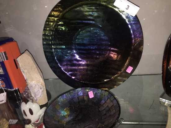 (2) Art glass bowls