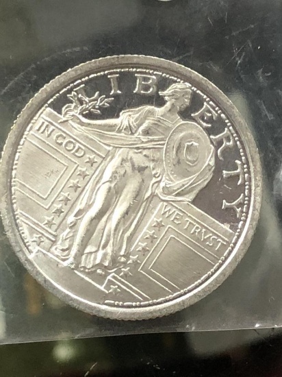 .999 1/4 oz Silver Strike, Standing Liberty motif